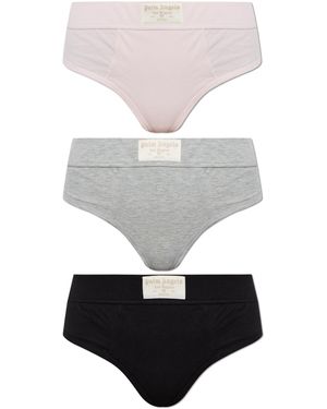 Palm Angels 3-Pack Of High-Waisted Cotton Thongs - White