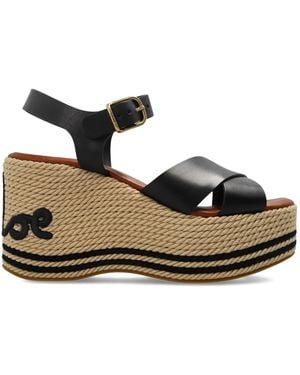 Chloé Wedge Sandals 'Sand' - Black
