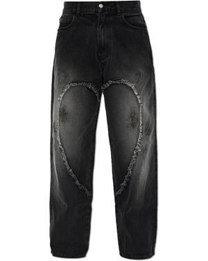Carne Bollente Jeans With A Vintage Effect - Black