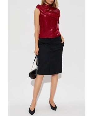 Self-Portrait Top With Lurex Thread - Red