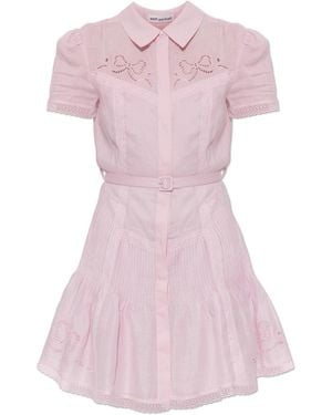 Self-Portrait Dress With Belt - Pink