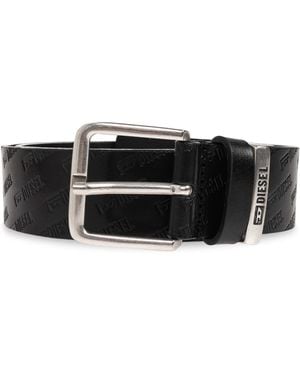 DIESEL 'Logo B-Monogram' Leather Belt - Black