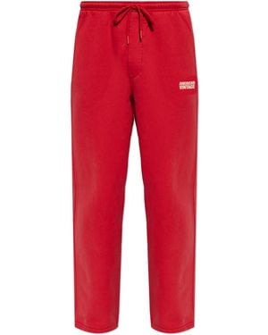 American Vintage Joggers With Printed Logo - Red