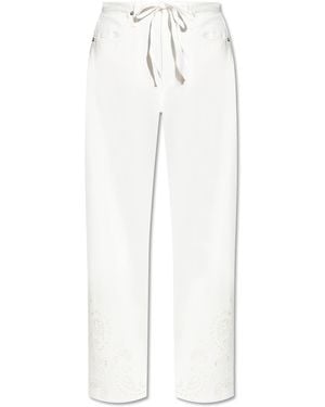 Rag & Bone Trousers With Openwork Finishing - White