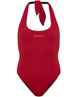 Balmain One-Piece Swimsuit - Red