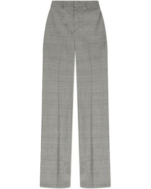 Balmain Wool Pants With Houndstooth Pattern - Grey