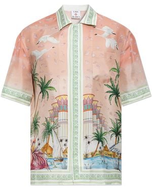 CASABLANCA Silk Shirt With A Pocket - Pink