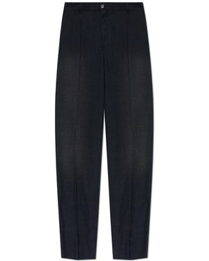 Balenciaga Wool Trousers With Crease - Black