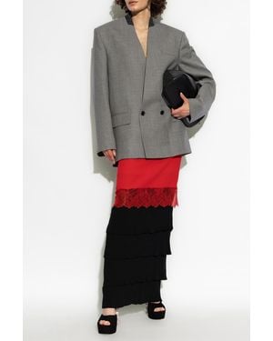 Moschino Double-Breasted Loose-Fit Blazer - Gray