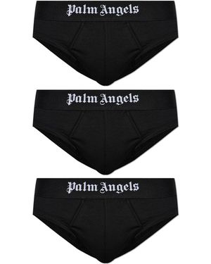 Palm Angels Three-Pack Of Briefs With Logo - Black