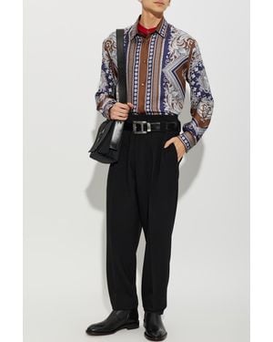 Versace Silk Shirt With 'Neoclassical Barocco' Print - Black