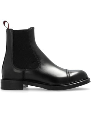 Gucci Leather Boots With ‘Web’ Strap - Black