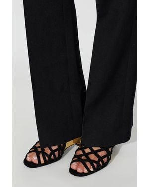 Balmain Suede Wedge Sandals - Black