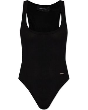 DSquared² Bodysuit With Application Logo - Black