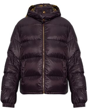 Versace Down Jacket With Detachable Hood - Purple