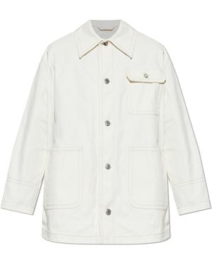 Ami Paris Denim Jacket With Pockets - White