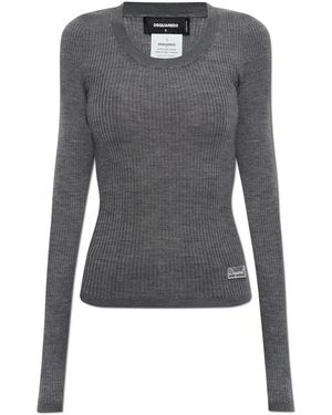 DSquared² Fitted Cut Top - Black