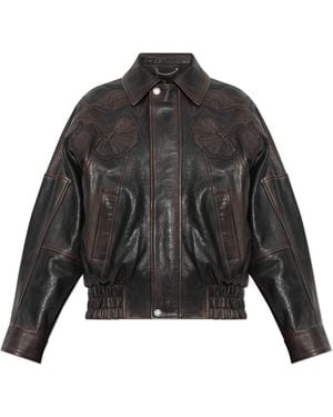 Golden Goose Decorative Jacket With A Vintage Effect - Black