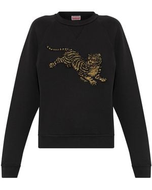 KENZO Sweatshirt With Shimmering Sequins - Black