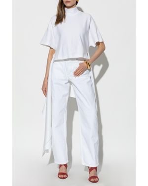 Alaïa Asymmetrical Top With Turtleneck - White