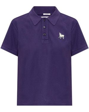 Mother Polo With Logo Patch - Purple