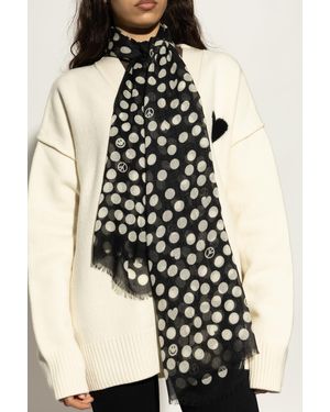 Moschino Polka Dot Pattern Scarf - Natural