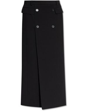 Balenciaga Skirt With Decorative Buttons - Black