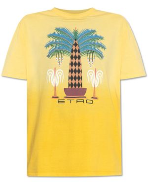 Etro T-Shirt With Colourful Print - Yellow