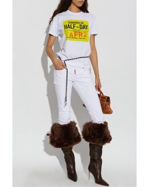 DSquared² Cotton T-Shirt With Print - White