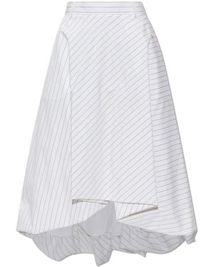 Moschino Asymmetric Skirt With Striped Pattern - White