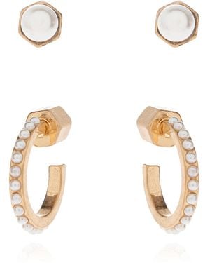 AllSaints Set Of Two Pairs Of Earrings - White