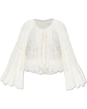 LoveShackFancy Silk Top 'Darline' - White