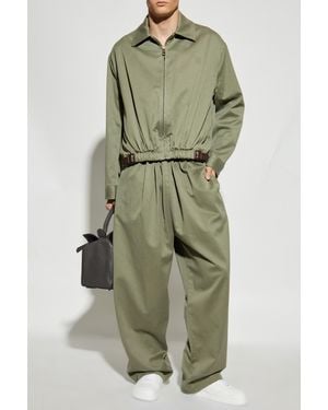 Loewe Loose-Fit Cotton Pants - Green