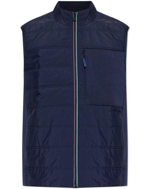 Paul Smith Vest With Quilted Front - Blue