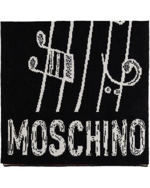 Moschino Scarf With A Characteristic Teddy Bear Motif - Black