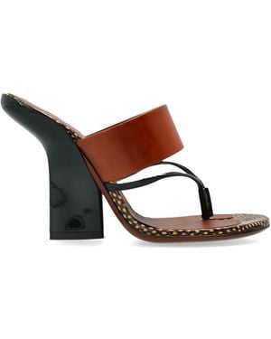Dries Van Noten Leather Heeled Mules - White