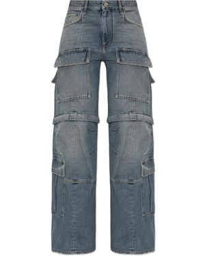 Balenciaga Five Pocket Jeans With Ripped Hem in White | Lyst