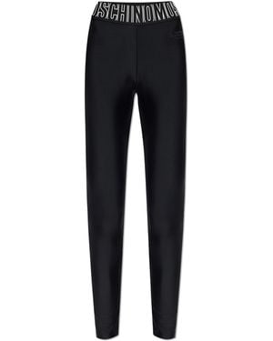 Moschino Leggings With Logo - Black