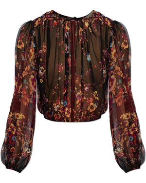 Ulla Johnson Silk Top 'Elenora' - Brown