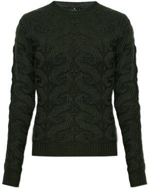 Etro Jumper With Decorative Knit - Green