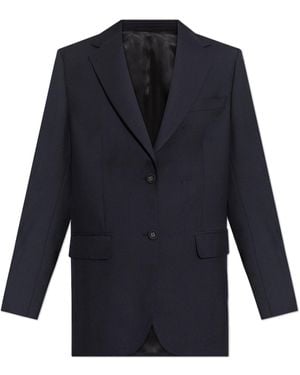 Officine Generale Blazer With Open Lapels - Blue