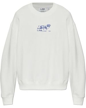 LAB C.O. OFF WHITE Sweatshirt With Printed Logo - White