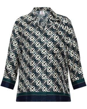CASABLANCA Silk Shirt With Monogram - Multicolour