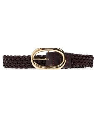 Anine Bing Signature Link Leather Belt - Brown