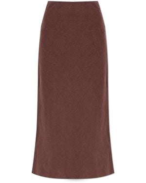 Samsøe & Samsøe Linen Skirt 'Saagneta' - Brown