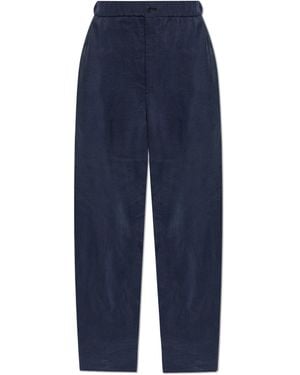 Giorgio Armani Loose-Fit Silk Trousers - Blue