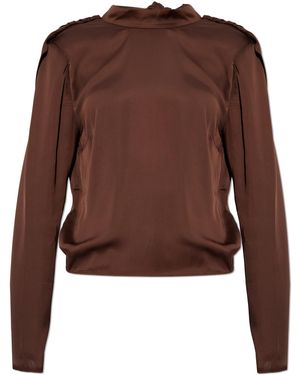ROTATE BIRGER CHRISTENSEN Top With Tie - Brown