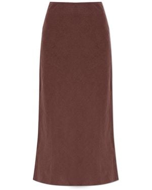 Samsøe & Samsøe Linen Skirt 'Saagneta' - Brown