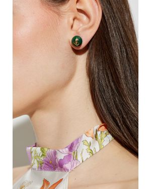 Jimmy Choo Earrings With Logo - Brown