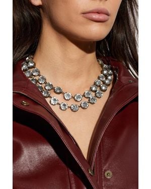 Balenciaga Necklace With Shimmering Crystals - Red